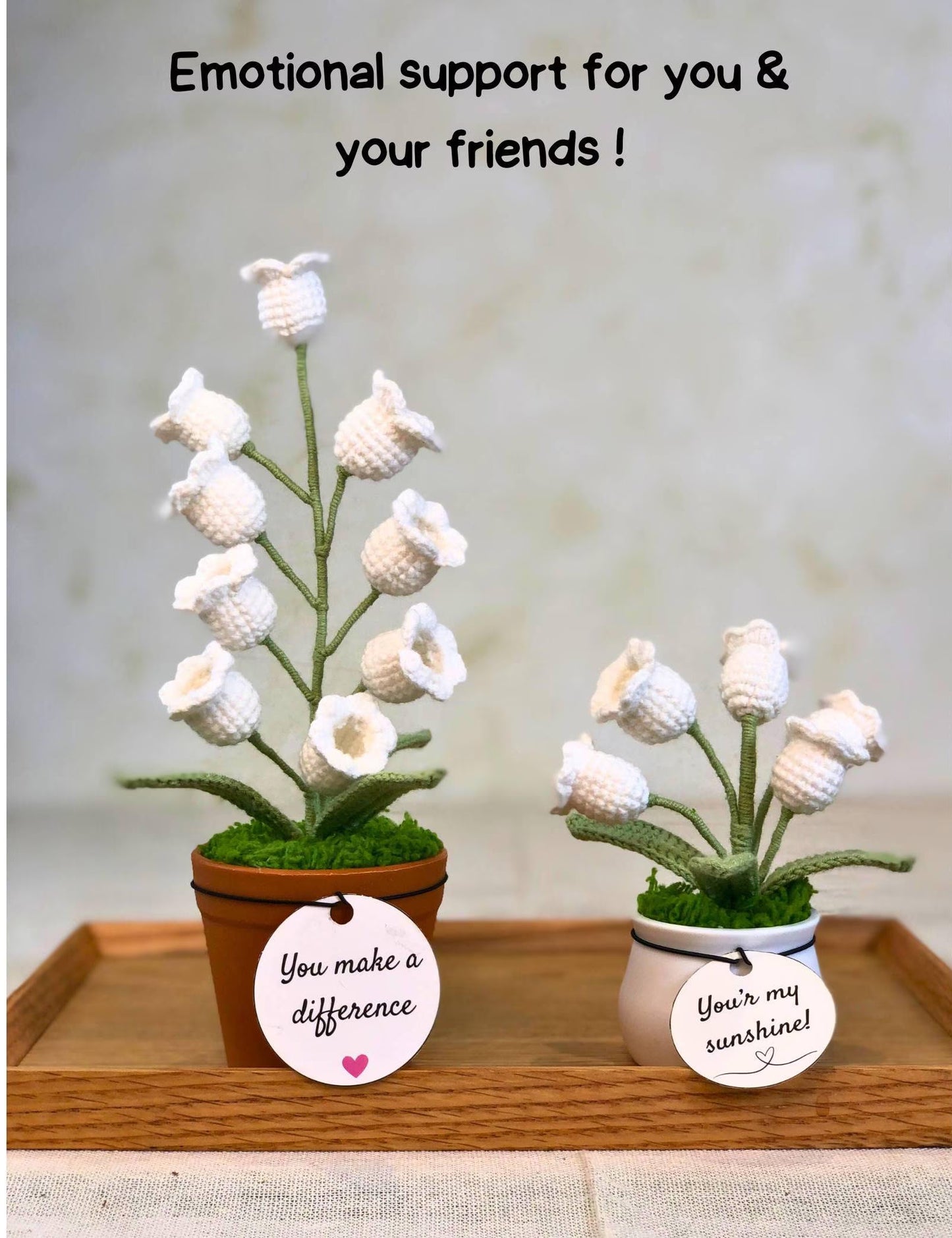 Crochet Lily of the Valley Night Light,Handmade Knitted Flower Lamp,Potted Plant, Tiny Home Decor, Birthday Gift for Her, Mom Gift