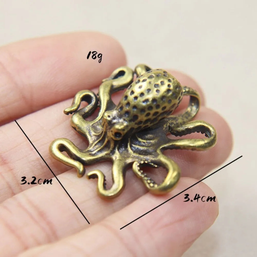 v2 New Antique Octopus Home Decoration Brass Copper Animal