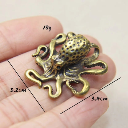 v2 New Antique Octopus Home Decoration Brass Copper Animal