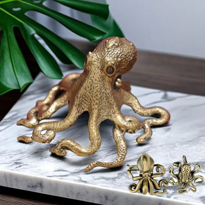 v2 New Antique Octopus Home Decoration Brass Copper Animal