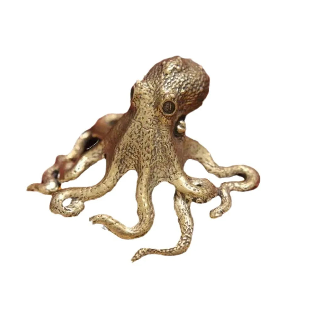 v2 New Antique Octopus Home Decoration Brass Copper Animal