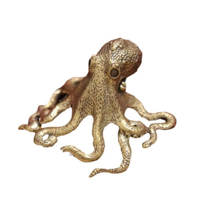 v2 New Antique Octopus Home Decoration Brass Copper Animal