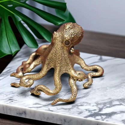 v2 New Antique Octopus Home Decoration Brass Copper Animal